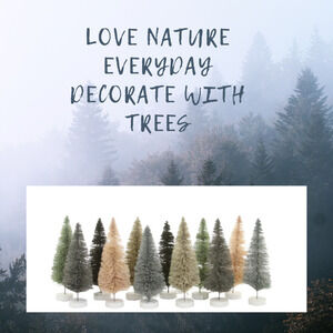 Cody Foster 4.5 Gray Neutrals Christmas Sisal Trees Retro Party Decor Set of 12